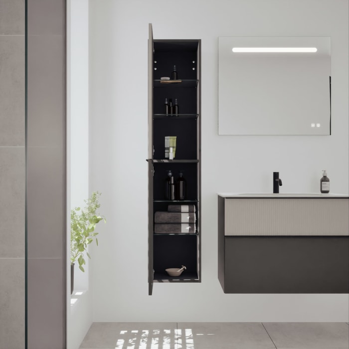 burgbad Fiumo 2.0 Hochschrank 35 x 32 x 160 cm mit Griff G0200