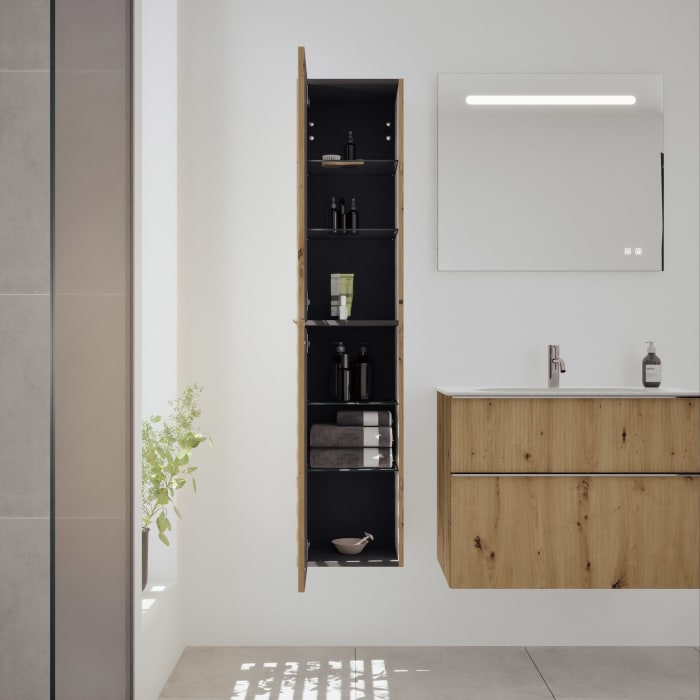 burgbad Fiumo 2.0 Hochschrank 35 x 32 x 160 cm mit Griff G0146