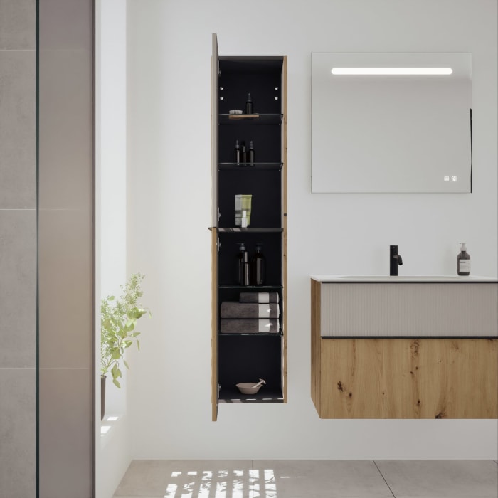 burgbad Fiumo 2.0 Hochschrank 35 x 32 x 160 cm mit Griff G0200