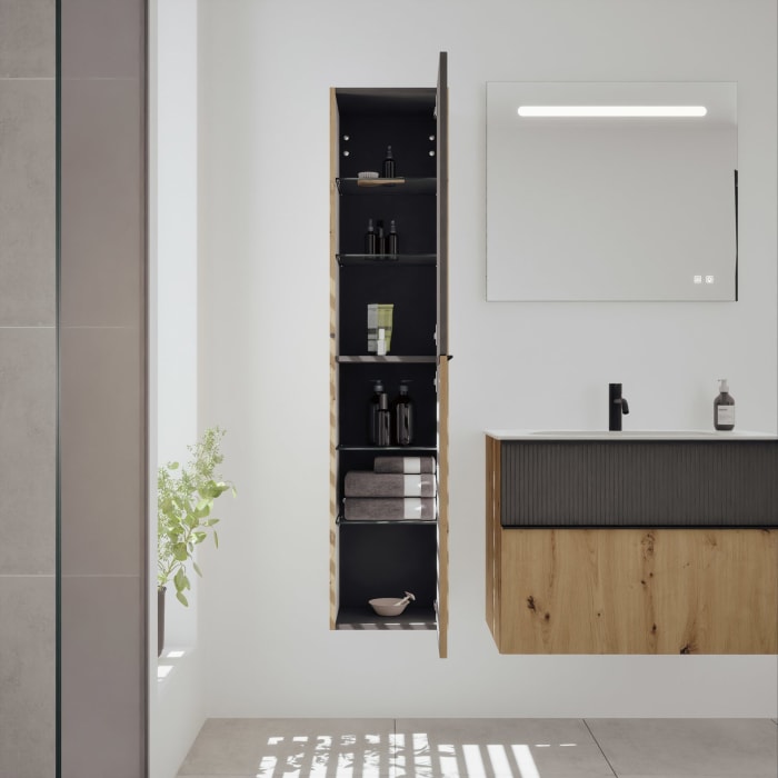 burgbad Fiumo 2.0 Hochschrank 35 x 32 x 160 cm mit Griff G0200