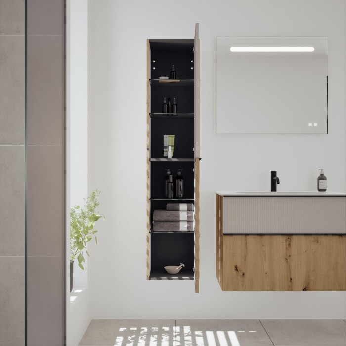 burgbad Fiumo 2.0 Hochschrank 35 x 32 x 160 cm mit Griff G0200