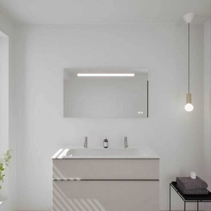 burgbad Fiumo 2.0 Spiegel 120 cm mit LED-Beleuchtung und Spiegelheizung