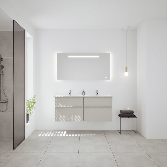 burgbad Fiumo 2.0 Spiegel 140 cm mit LED-Beleuchtung und Spiegelheizung