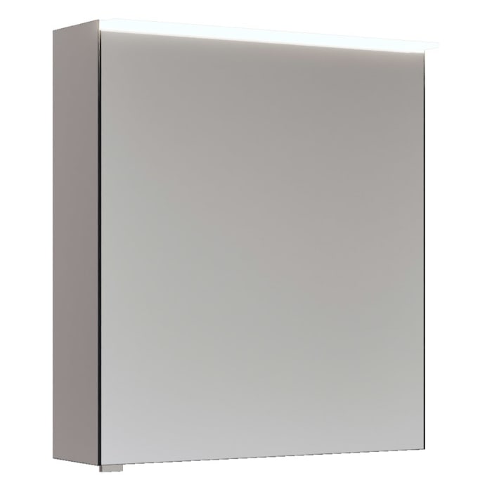 burgbad Fiumo 2.0 Spiegelschrank 60,6 cm mit LED-Aufsatzleuchte und Waschplatzbeleuchtung, 1 Tür, Türanschlag rechts