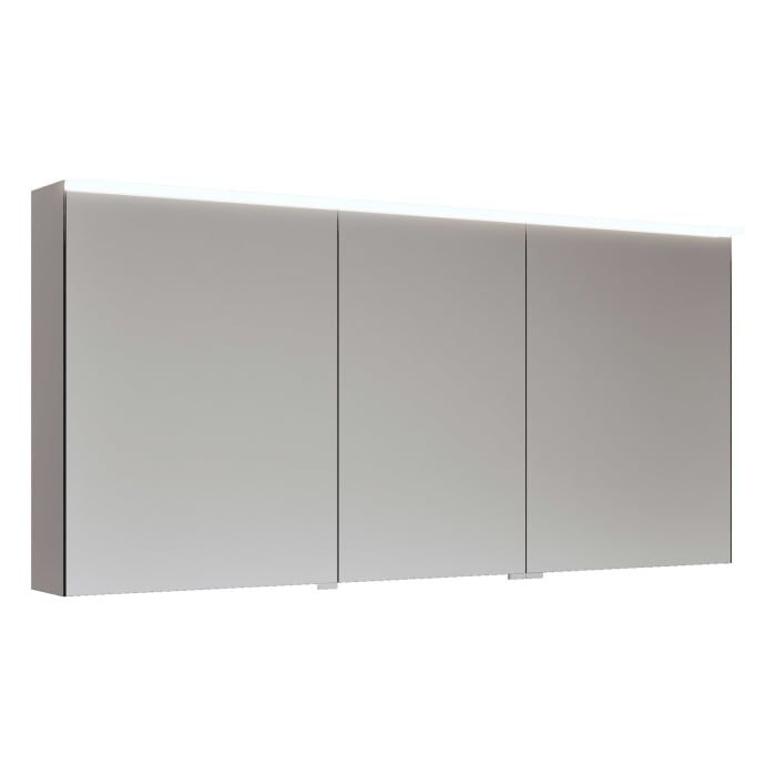 burgbad Fiumo 2.0 Spiegelschrank 140,6 cm mit LED-Aufsatzleuchte und Waschplatzbeleuchtung, 3 Spiegeltüren