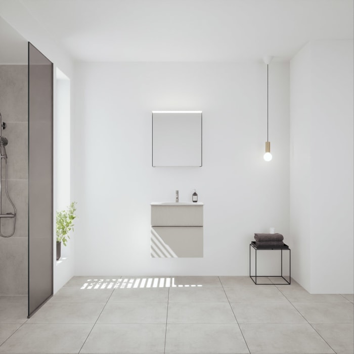 burgbad Fiumo 2.0 Spiegelschrank 60,6 cm mit LED-Aufsatzleuchte, 1 Tür, Türanschlag rechts