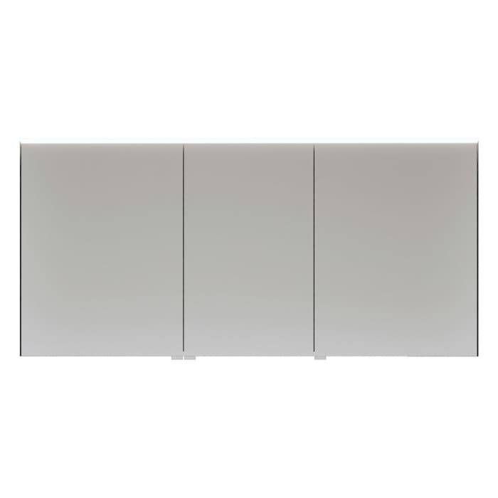 burgbad Fiumo 2.0 Spiegelschrank 140,6 cm mit LED-Aufsatzleuchte und Waschplatzbeleuchtung, 3 Spiegeltüren