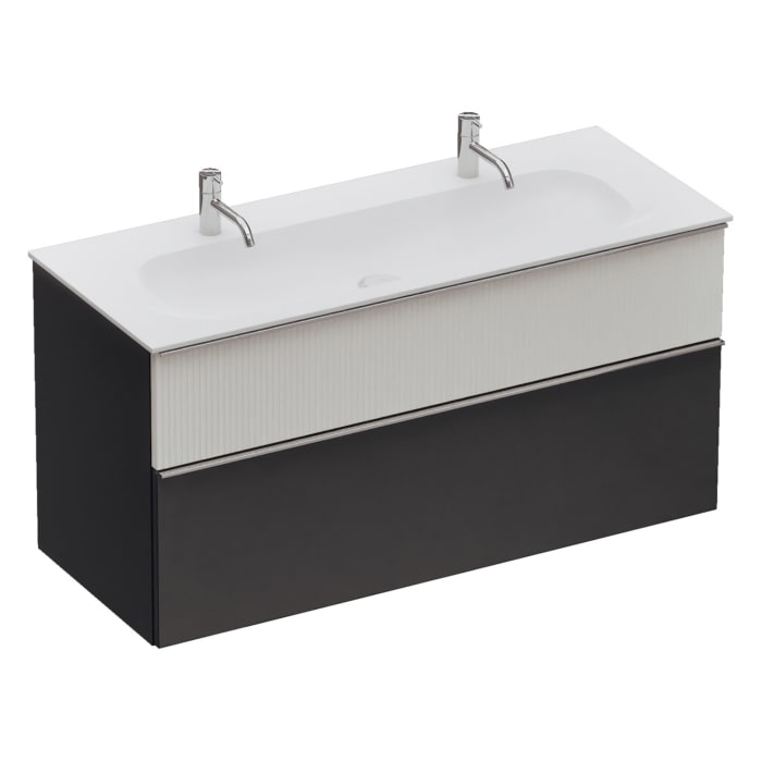 burgbad Fiumo 2.0 Mineralguss-Waschtisch mit Waschtischunterschrank 122 cm, mit Griff G0146