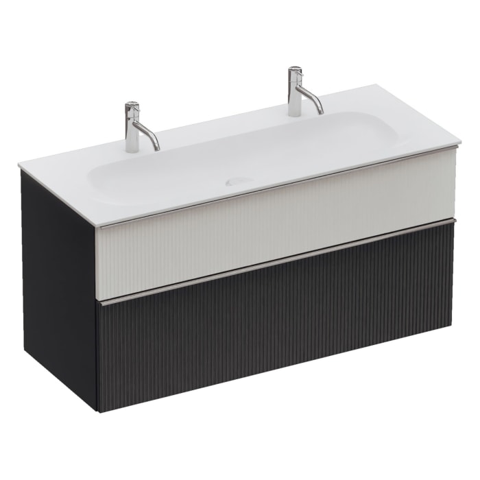 burgbad Fiumo 2.0 Mineralguss-Waschtisch mit Waschtischunterschrank 122 cm, mit Griff G0146