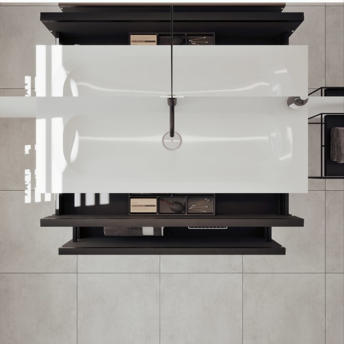 burgbad Fiumo 2.0 Mineralguss-Waschtisch mit Waschtischunterschrank 122 cm, mit Griff G0200