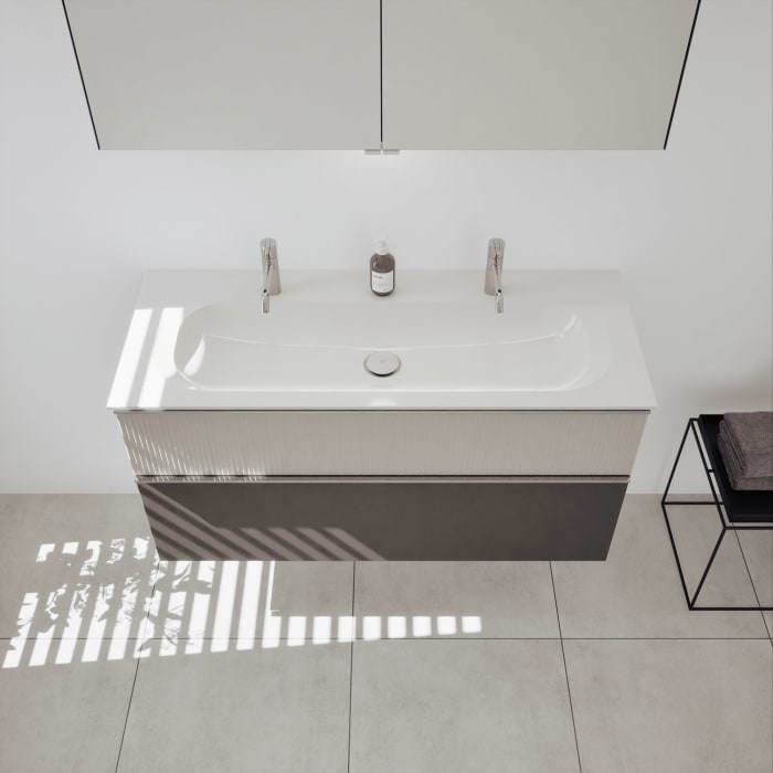 burgbad Fiumo 2.0 Mineralguss-Waschtisch mit Waschtischunterschrank 122 cm, mit Griff G0146