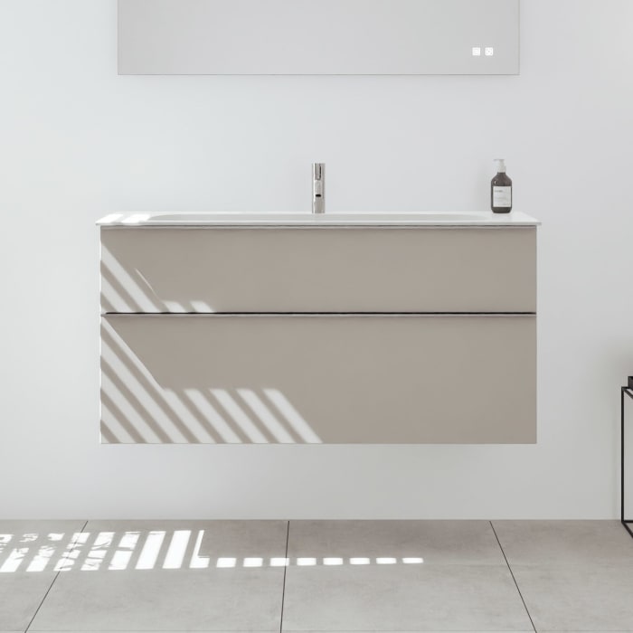 burgbad Fiumo 2.0 Mineralguss-Waschtisch mit Waschtischunterschrank 122 cm, mit Griff G0146