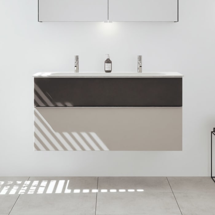 burgbad Fiumo 2.0 Mineralguss-Waschtisch mit Waschtischunterschrank 122 cm, mit Griff G0146