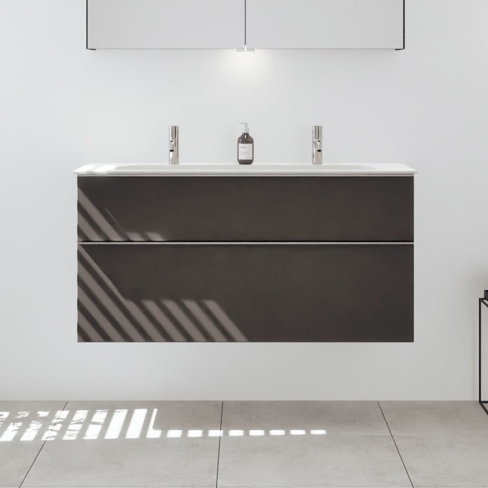 burgbad Fiumo 2.0 Mineralguss-Waschtisch mit Waschtischunterschrank 122 cm, mit Griff G0146