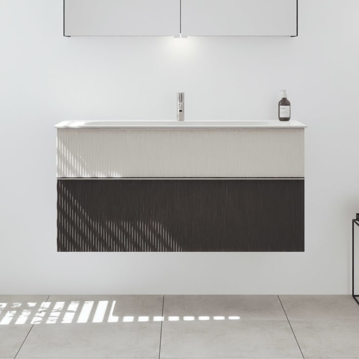 burgbad Fiumo 2.0 Mineralguss-Waschtisch mit Waschtischunterschrank 122 cm, mit Griff G0146