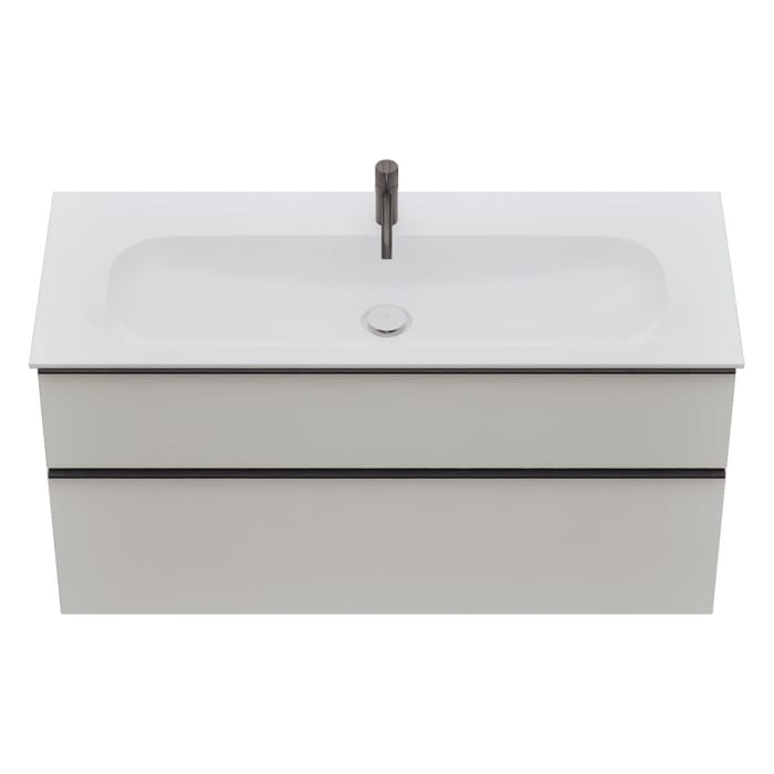 burgbad Fiumo 2.0 Mineralguss-Waschtisch mit Waschtischunterschrank 122 cm, mit Griff G0200