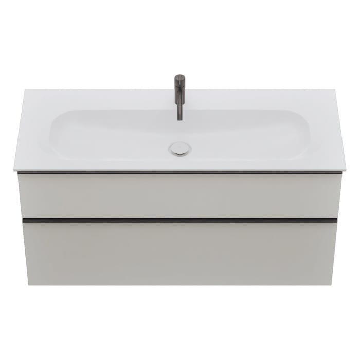 burgbad Fiumo 2.0 Mineralguss-Waschtisch mit Waschtischunterschrank 122 cm, mit Griff G0200