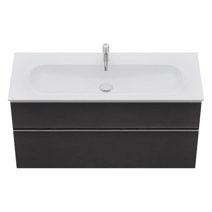 burgbad Fiumo 2.0 Mineralguss-Waschtisch mit Waschtischunterschrank 122 cm, mit Griff G0146