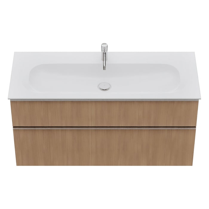 burgbad Fiumo 2.0 Mineralguss-Waschtisch mit Waschtischunterschrank 122 cm, mit Griff G0146