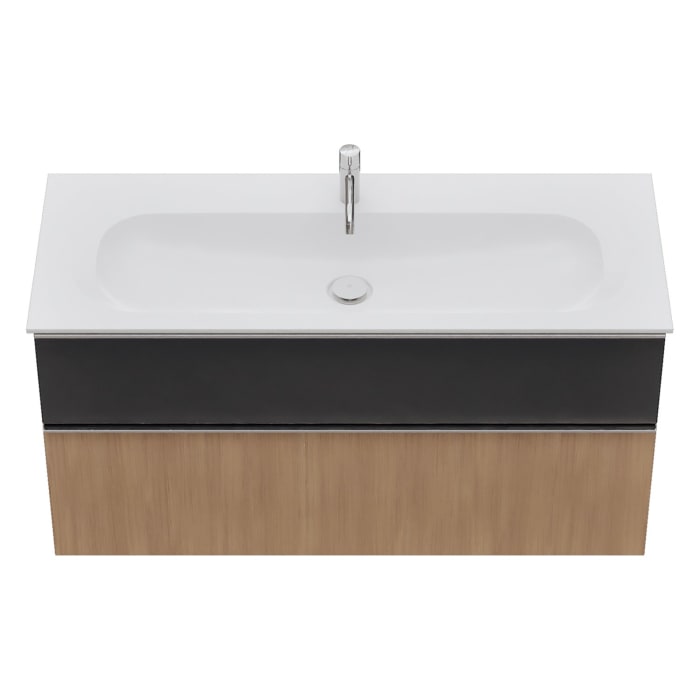 burgbad Fiumo 2.0 Mineralguss-Waschtisch mit Waschtischunterschrank 122 cm, mit Griff G0146