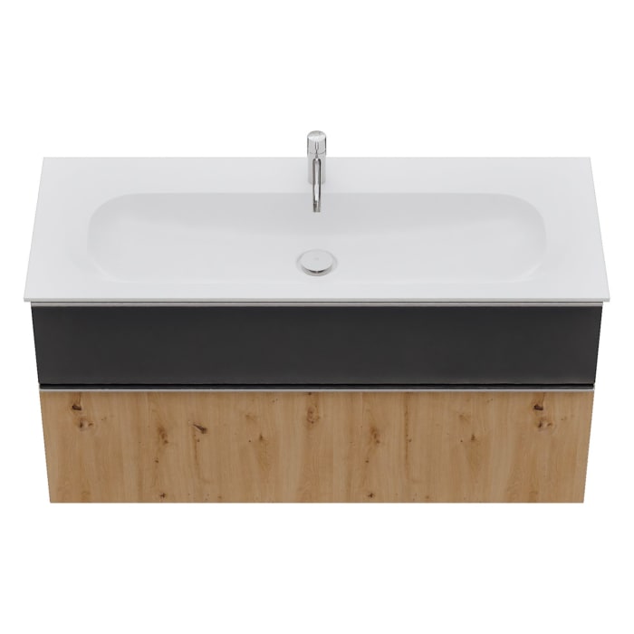 burgbad Fiumo 2.0 Mineralguss-Waschtisch mit Waschtischunterschrank 122 cm, mit Griff G0146