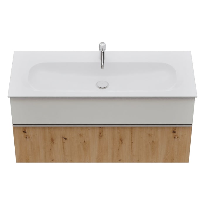 burgbad Fiumo 2.0 Mineralguss-Waschtisch mit Waschtischunterschrank 122 cm, mit Griff G0146