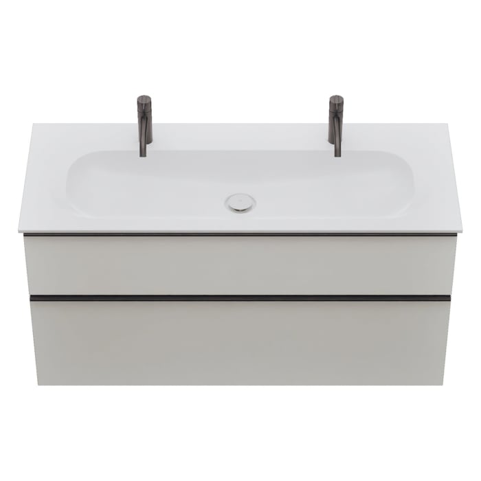 burgbad Fiumo 2.0 Mineralguss-Waschtisch mit Waschtischunterschrank 122 cm, mit Griff G0200