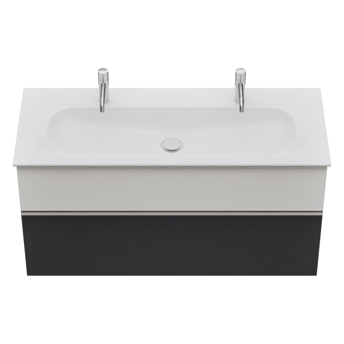 burgbad Fiumo 2.0 Mineralguss-Waschtisch mit Waschtischunterschrank 122 cm, mit Griff G0146