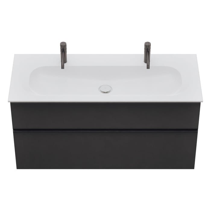 burgbad Fiumo 2.0 Mineralguss-Waschtisch mit Waschtischunterschrank 122 cm, mit Griff G0200