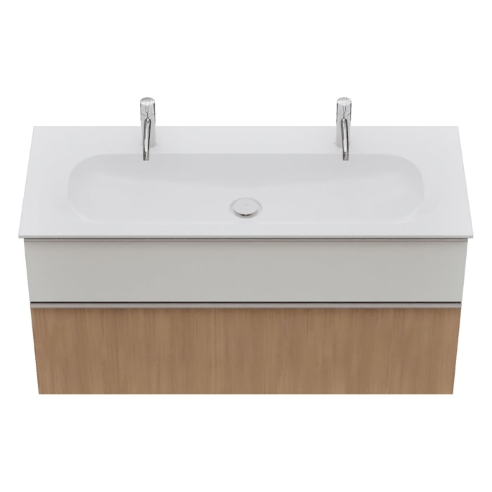 burgbad Fiumo 2.0 Mineralguss-Waschtisch mit Waschtischunterschrank 122 cm, mit Griff G0146