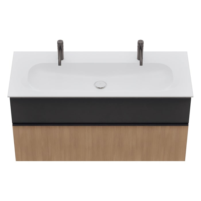 burgbad Fiumo 2.0 Mineralguss-Waschtisch mit Waschtischunterschrank 122 cm, mit Griff G0200