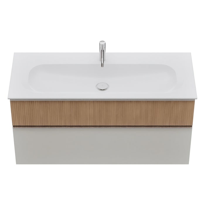 burgbad Fiumo 2.0 Mineralguss-Waschtisch mit Waschtischunterschrank 122 cm, mit Griff G0146