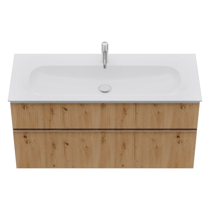 burgbad Fiumo 2.0 Mineralguss-Waschtisch mit Waschtischunterschrank 122 cm, mit Griff G0146