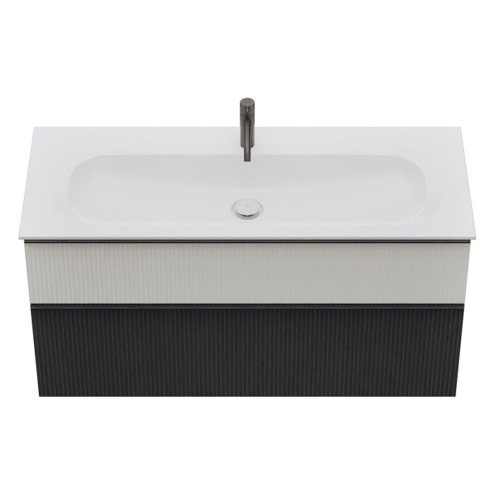 burgbad Fiumo 2.0 Mineralguss-Waschtisch mit Waschtischunterschrank 122 cm, mit Griff G0200