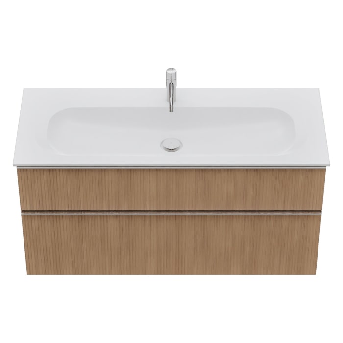 burgbad Fiumo 2.0 Mineralguss-Waschtisch mit Waschtischunterschrank 122 cm, mit Griff G0146