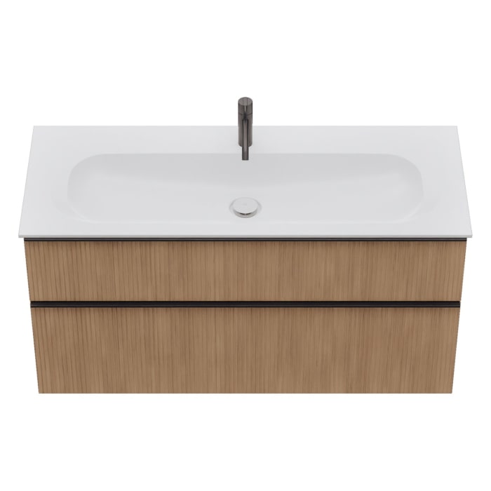 burgbad Fiumo 2.0 Mineralguss-Waschtisch mit Waschtischunterschrank 122 cm, mit Griff G0200