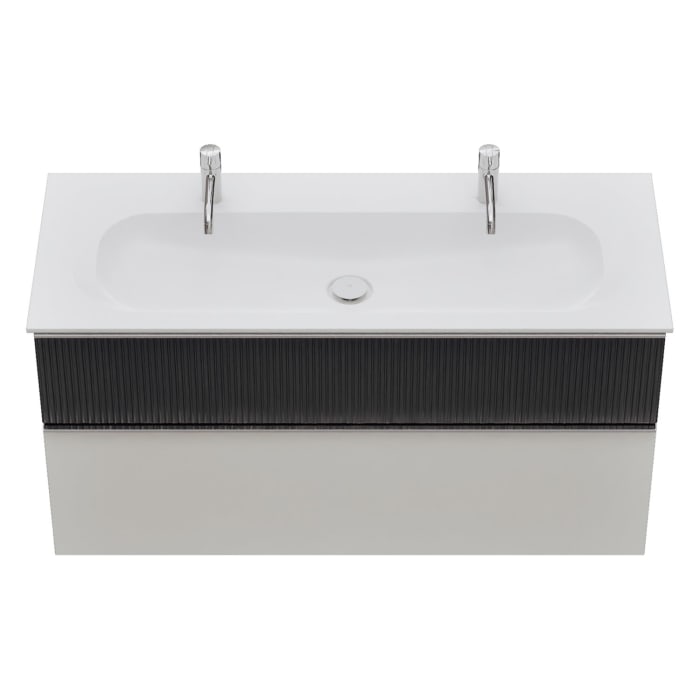 burgbad Fiumo 2.0 Mineralguss-Waschtisch mit Waschtischunterschrank 122 cm, mit Griff G0146