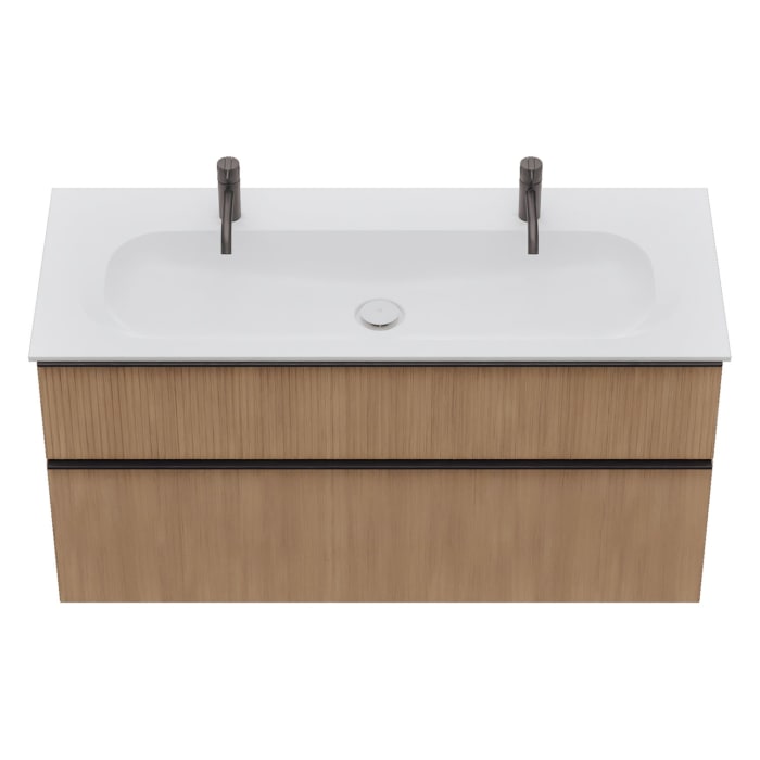 burgbad Fiumo 2.0 Mineralguss-Waschtisch mit Waschtischunterschrank 122 cm, mit Griff G0200