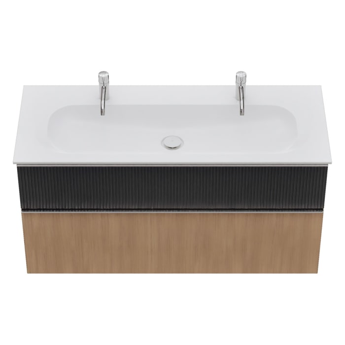 burgbad Fiumo 2.0 Mineralguss-Waschtisch mit Waschtischunterschrank 122 cm, mit Griff G0146