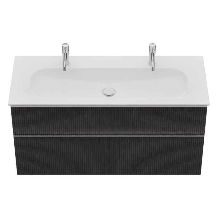 burgbad Fiumo 2.0 Mineralguss-Waschtisch mit Waschtischunterschrank 122 cm, mit Griff G0146