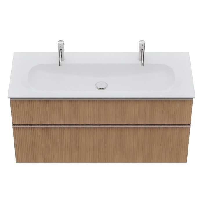 burgbad Fiumo 2.0 Mineralguss-Waschtisch mit Waschtischunterschrank 122 cm, mit Griff G0146