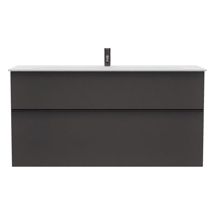 burgbad Fiumo 2.0 Mineralguss-Waschtisch mit Waschtischunterschrank 122 cm, mit Griff G0200