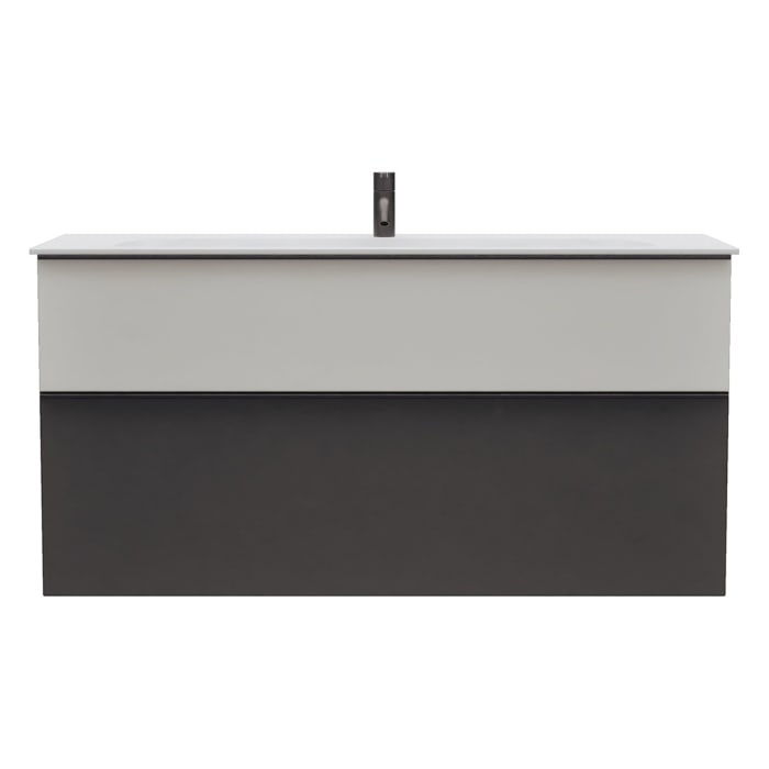 burgbad Fiumo 2.0 Mineralguss-Waschtisch mit Waschtischunterschrank 122 cm, mit Griff G0200