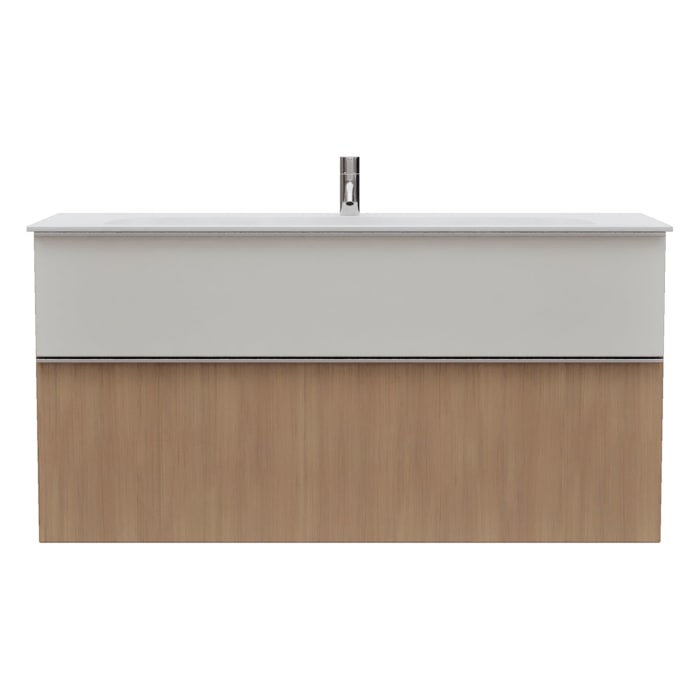 burgbad Fiumo 2.0 Mineralguss-Waschtisch mit Waschtischunterschrank 122 cm, mit Griff G0146