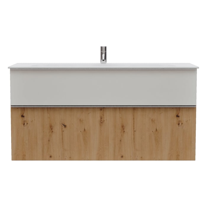 burgbad Fiumo 2.0 Mineralguss-Waschtisch mit Waschtischunterschrank 122 cm, mit Griff G0146