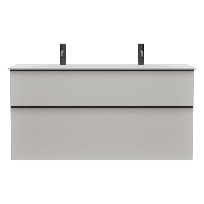 burgbad Fiumo 2.0 Mineralguss-Waschtisch mit Waschtischunterschrank 122 cm, mit Griff G0200