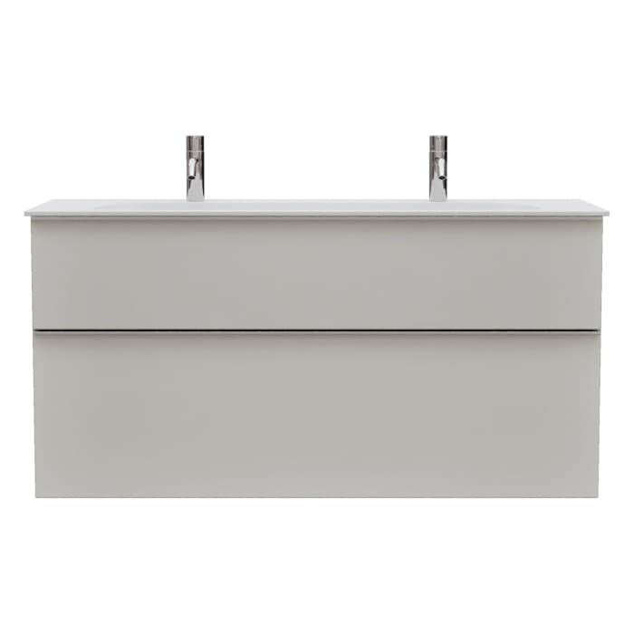 burgbad Fiumo 2.0 Mineralguss-Waschtisch mit Waschtischunterschrank 122 cm, mit Griff G0146