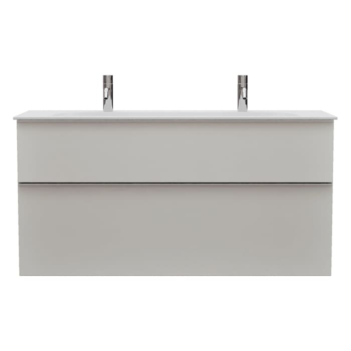 burgbad Fiumo 2.0 Mineralguss-Waschtisch mit Waschtischunterschrank 122 cm, mit Griff G0146