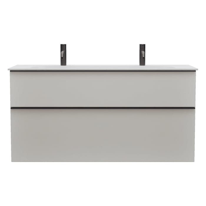 burgbad Fiumo 2.0 Mineralguss-Waschtisch mit Waschtischunterschrank 122 cm, mit Griff G0200