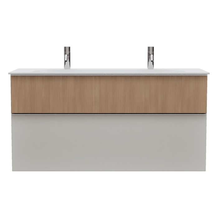 burgbad Fiumo 2.0 Mineralguss-Waschtisch mit Waschtischunterschrank 122 cm, mit Griff G0146